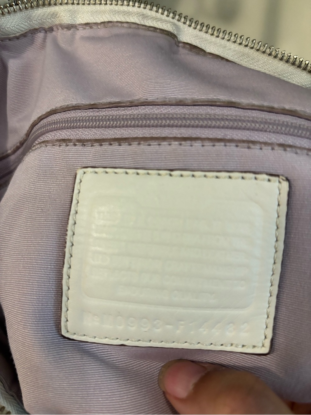 Coach Purple Signature Carriage Tote with White Trim - Picture 4 of 4